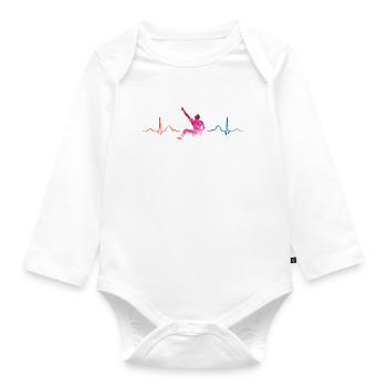 Boulderer Herzschlag Boulder Bouldern - Baby Bio-Langarm-Body - Weiß - Vorne