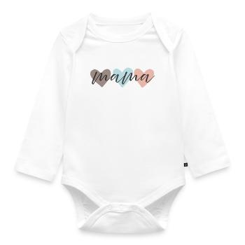 Mama Love Police Pastel Hearts - Body Bébé bio manches longues - blanc - Devant