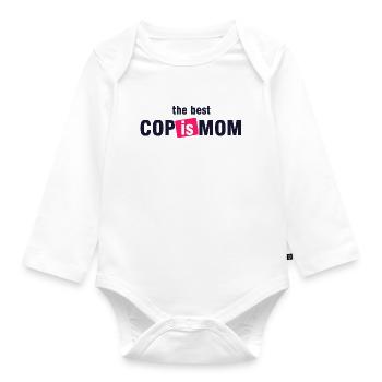 Bestes Cop Is Mom-Shirt - Baby Bio-Langarm-Body - Weiß - Vorne