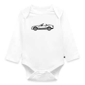 Convertible Car - Organic Longsleeve Baby Bodysuit - white - Front