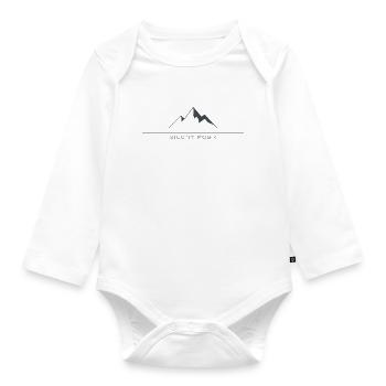 Silent Peak Dark Grey - Organic Longsleeve Baby Bodysuit - white - Front