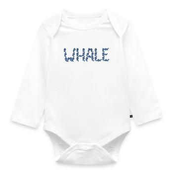 Whale typography - Organic Longsleeve Baby Bodysuit - white - Front