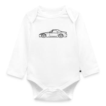 S2000 Line Silhouette – High-Rev JDM Art - Organic Longsleeve Baby Bodysuit - white - Front