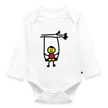 Kind Schaukel 3 - Baby Bio-Langarm-Body - Weiß - Vorne
