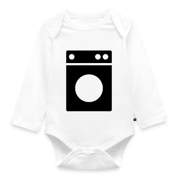 waschmaschine - Baby Bio-Langarm-Body - Weiß - Vorne