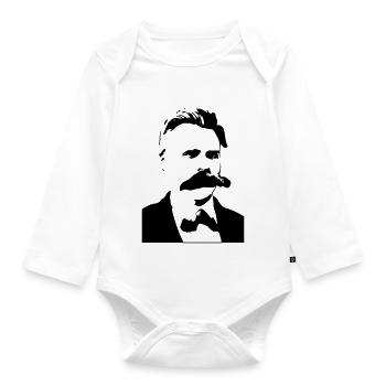 Friedrich Nietzsche - Organic Longsleeve Baby Bodysuit - white - Front