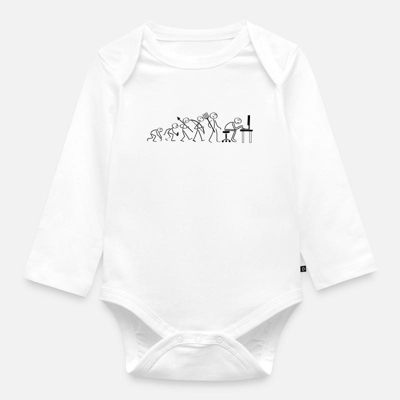 Evolution Computerarbeit - Baby Bio-Langarm-Body - Weiß