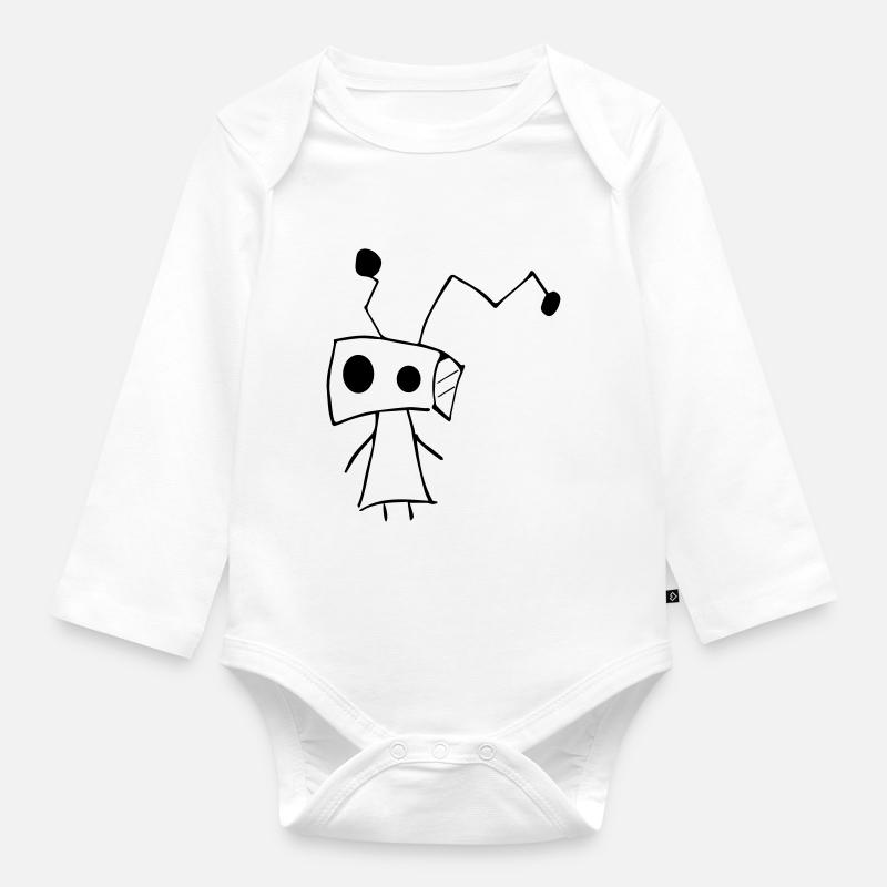 Minni robots Boxkopf - Body Bébé bio manches longues - blanc