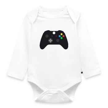 Game-Controller - Baby Bio-Langarm-Body - Weiß - Vorne