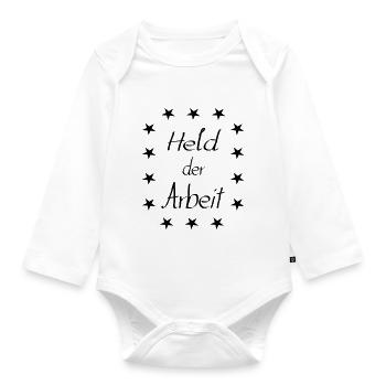 Held der Arbeit - Baby Bio-Langarm-Body - Weiß - Vorne