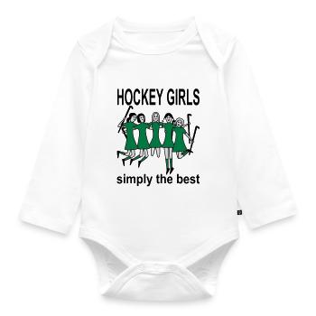 Hockey Girls - Ladies Shirt - Organic - Baby Bio-Langarm-Body - Weiß - Vorne