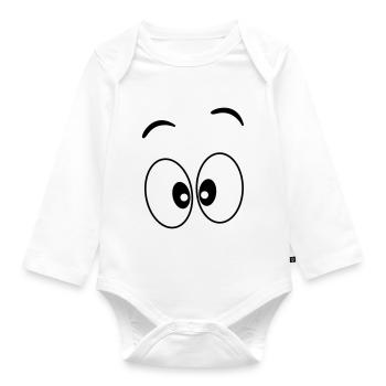 Eyes _ Gift idea - Organic Longsleeve Baby Bodysuit - white - Front