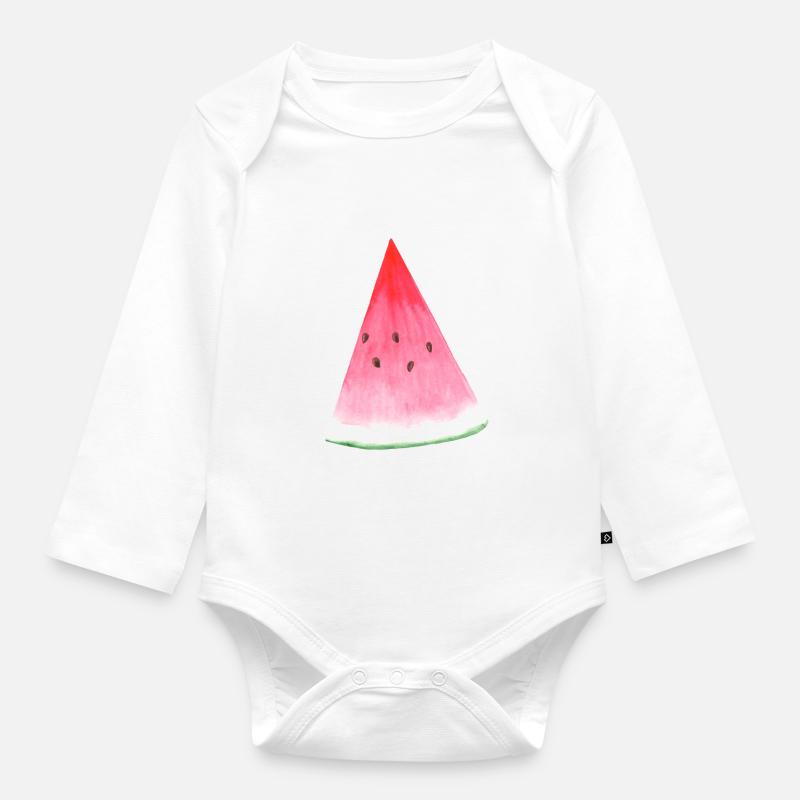 Pastèque - Body Bébé bio manches longues - blanc