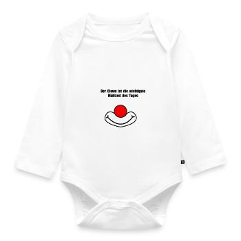 clown - Organic Longsleeve Baby Bodysuit - white - Front