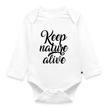 Keep nature alive - Keep nature alive! - Organic Longsleeve Baby Bodysuit - white - Front