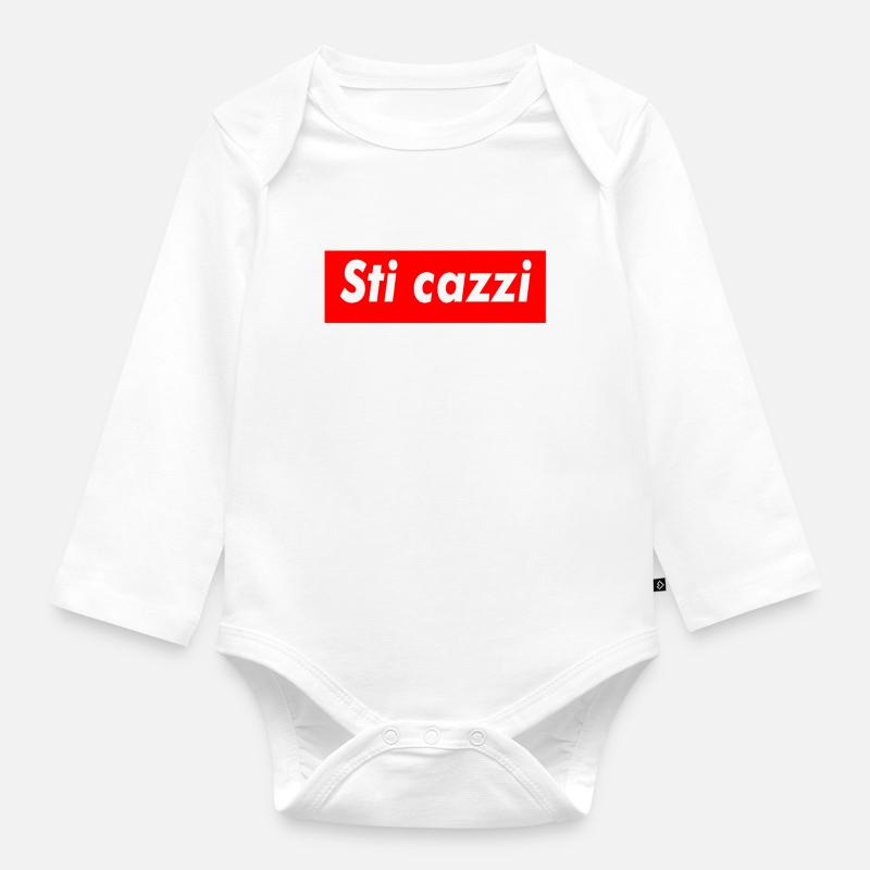 sti cazzi - Body Bébé bio manches longues - blanc