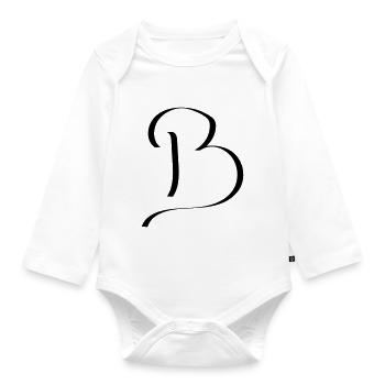 b - Organic Longsleeve Baby Bodysuit - white - Front