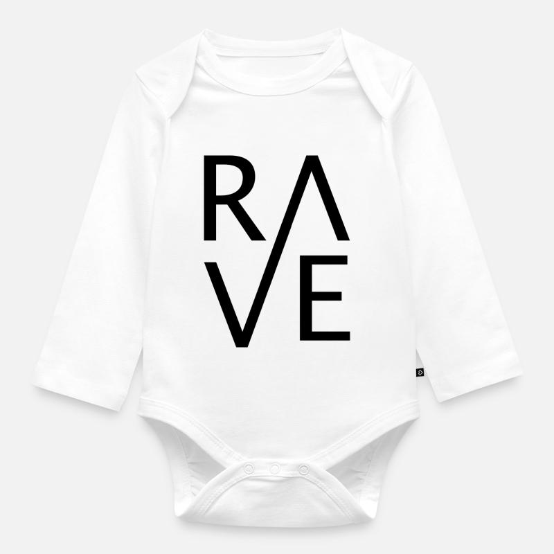 RAVE - Baby Bio-Langarm-Body - Weiß
