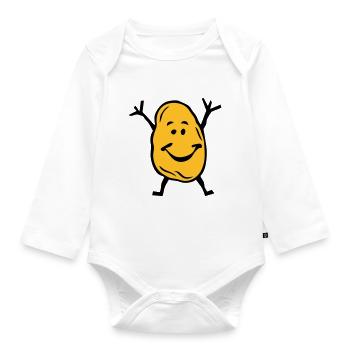 patate sourire 0 - Body Bébé bio manches longues - blanc - Devant