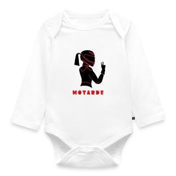 Biker - Organic Longsleeve Baby Bodysuit - white - Front