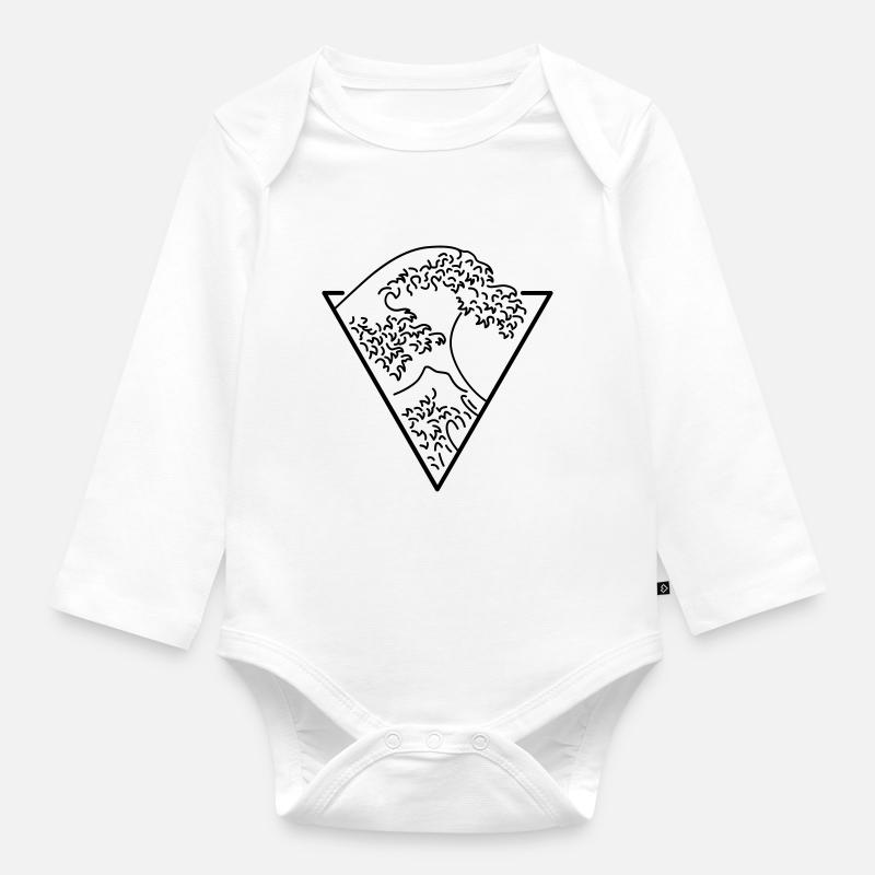 The Great Wave - Baby Bio-Langarm-Body - Weiß