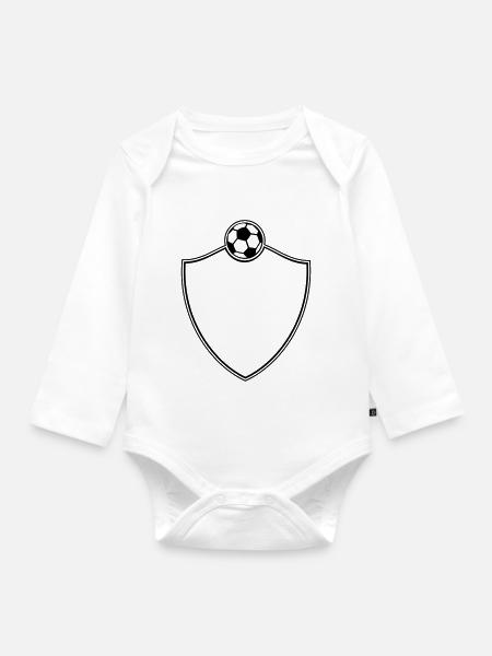 Soccer Emblem - Baby Bio-Langarm-Body - Weiß