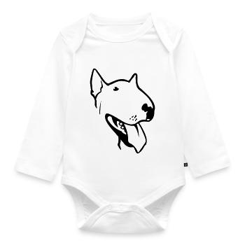 Bull Terrier Terrier Bulldoge Pit Bull - Organic Longsleeve Baby Bodysuit - white - Front