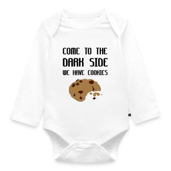 Come To The Dark Side We Have Cookies - Organic Longsleeve Baby Bodysuit - white - Front