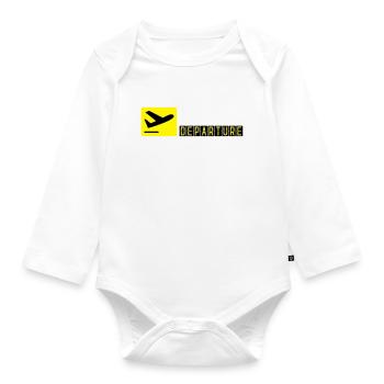 Flugzeug beim Starten - Baby Bio-Langarm-Body - Weiß - Vorne