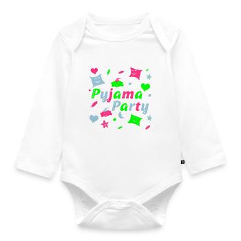 Pyjama Party für eine lustige Mädchen Nacht - Baby Bio-Langarm-Body - Weiß - Vorne