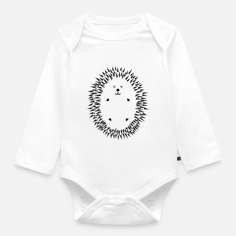 Igel - Baby Bio-Langarm-Body - Weiß