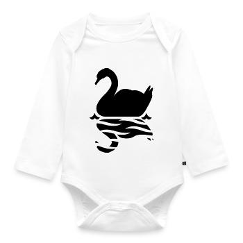 Schwan - Baby Bio-Langarm-Body - Weiß - Vorne