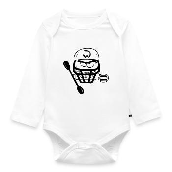Cube-Polospieler - Baby Bio-Langarm-Body - Weiß - Vorne