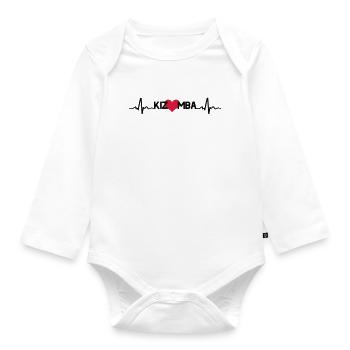 Kizomba Heart Black - Baby Bio-Langarm-Body - Weiß - Vorne