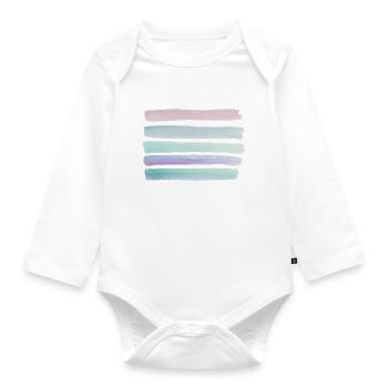 Watercolor - Organic Longsleeve Baby Bodysuit - white - Front