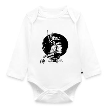 THE REAL SAMURAI - Baby Bio-Langarm-Body - Weiß - Vorne