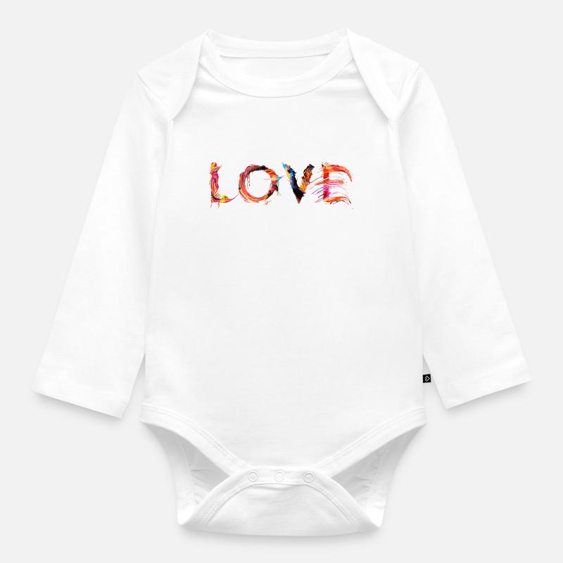 Love - Body Bébé bio manches longues - blanc