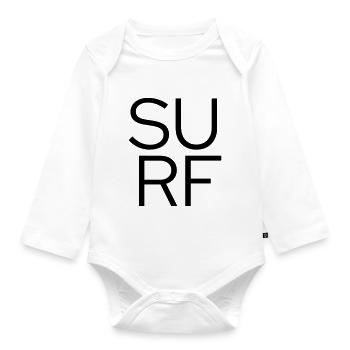 le surf - Body Bébé bio manches longues - blanc - Devant