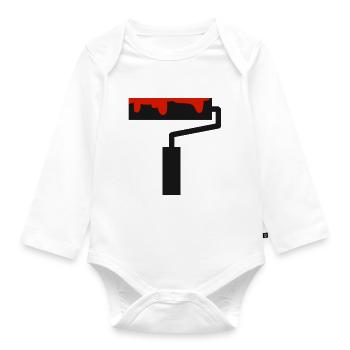 Paintbrush, painting, painting, painters and varnishers - Organic Longsleeve Baby Bodysuit - white - Front