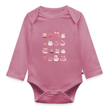 Sugar-sweet pink punch-crab - Organic Longsleeve Baby Bodysuit - mauve - Front