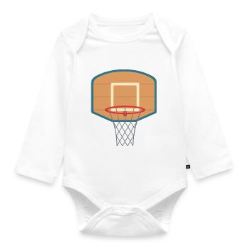 Basketball Basket - Organic Longsleeve Baby Bodysuit - white - Front