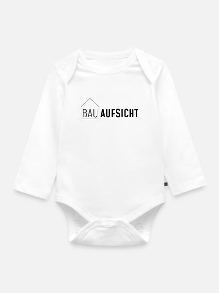 Bauaufsicht - Baby Bio-Langarm-Body - Weiß