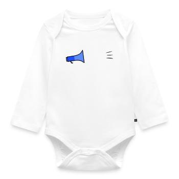Megafon Text Template - Organic Longsleeve Baby Bodysuit - white - Front