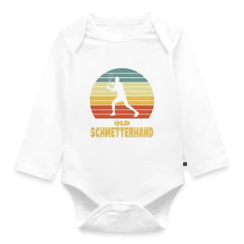 Old Schmetterhand Squash - Baby Bio-Langarm-Body - Weiß - Vorne