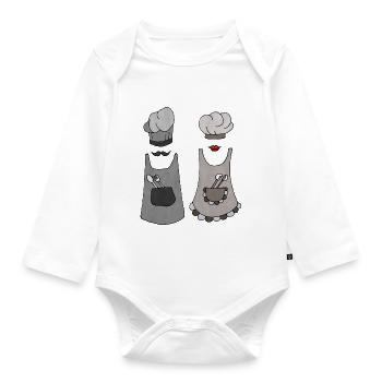 Kochen und kochen - Baby Bio-Langarm-Body - Weiß - Vorne