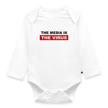Les médias sont le virus - Body Bébé bio manches longues - blanc - Devant
