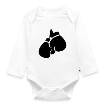 Boxhandschuhe symbol - Baby Bio-Langarm-Body - Weiß - Vorne