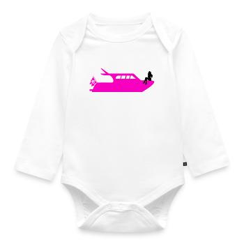 Boot - Baby Bio-Langarm-Body - Weiß - Vorne
