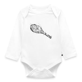 Tennis rackets - Organic Longsleeve Baby Bodysuit - white - Front
