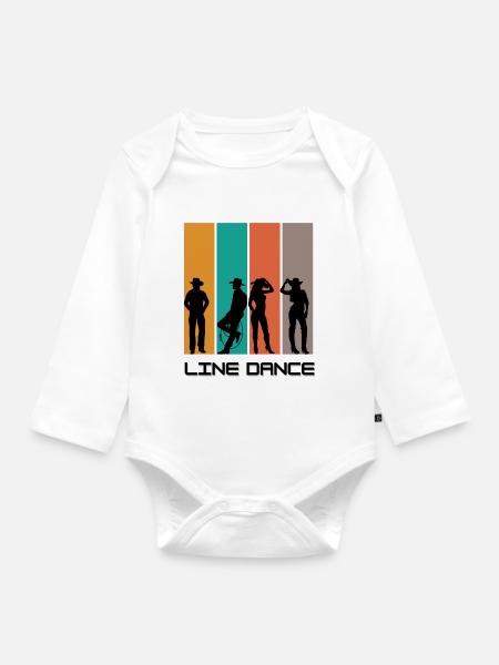 Figuren Linedance1 - Baby Bio-Langarm-Body - Weiß
